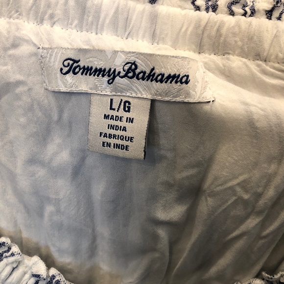 Tommy Bahama Blue and White Striped Off Shoulder Midi Dress - Picture 2 of 6
